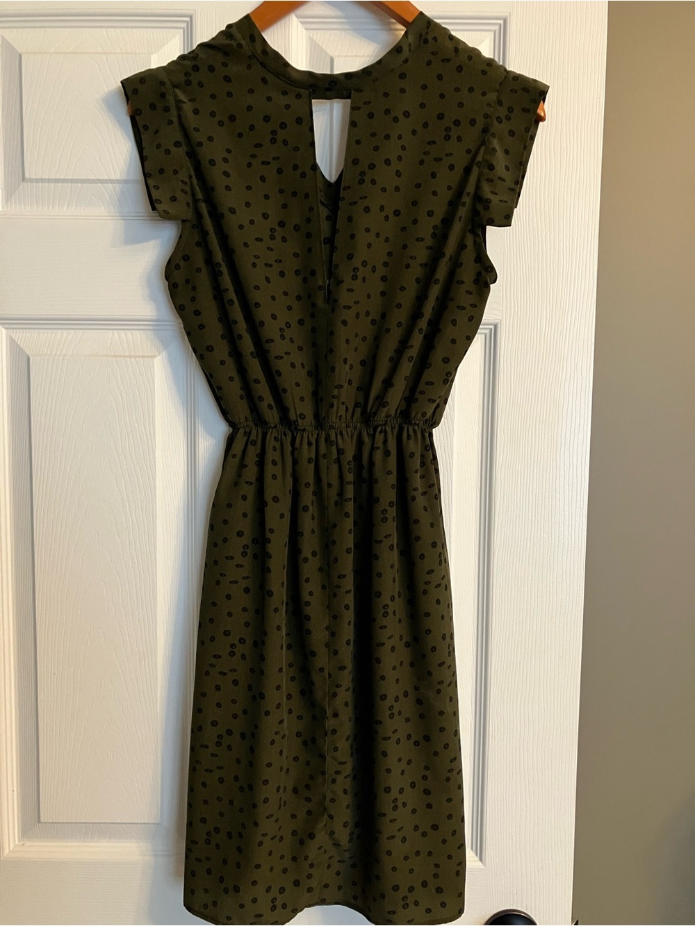 Dark Olive Green Sophia Reyes Polka Dot Dress